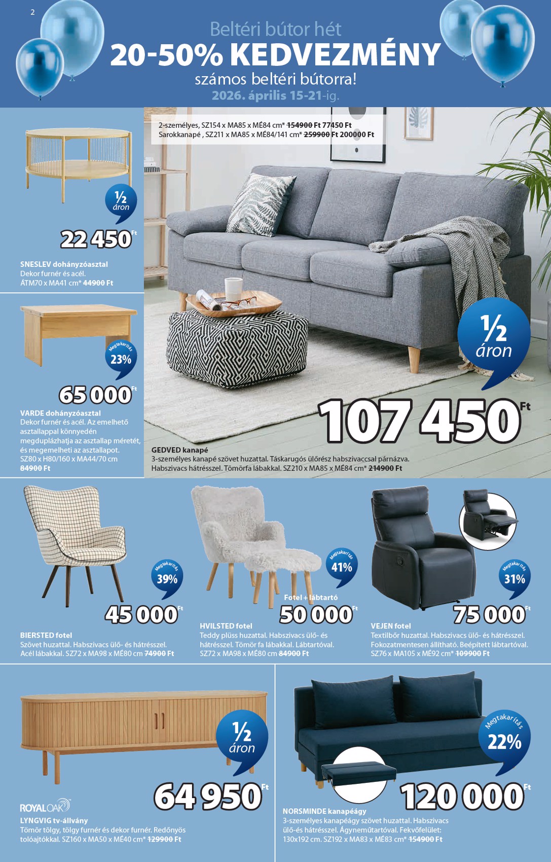 jysk - Aktuális JYSK szórólap érvényes szerdától 2026.04.15.-től vasárnaptól 2026.05.17.-ig - page: 2