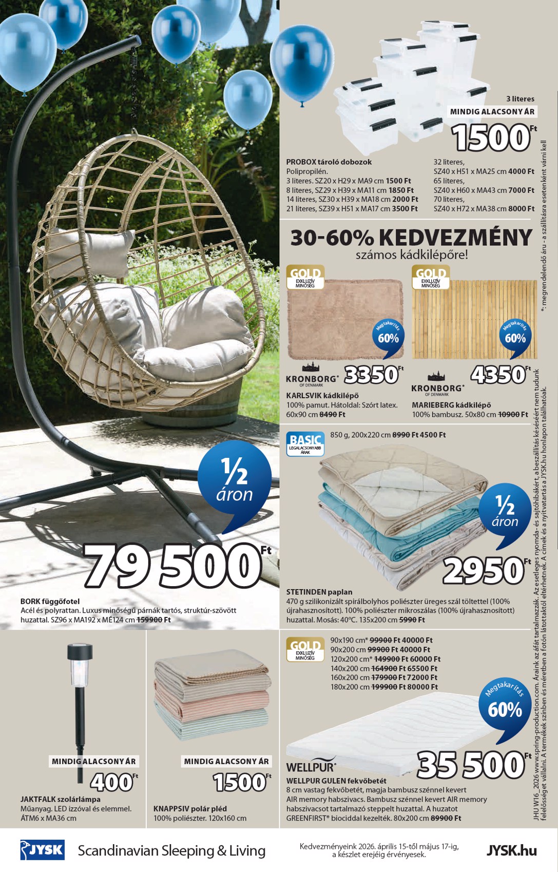 jysk - Aktuális JYSK szórólap érvényes szerdától 2026.04.15.-től vasárnaptól 2026.05.17.-ig - page: 16