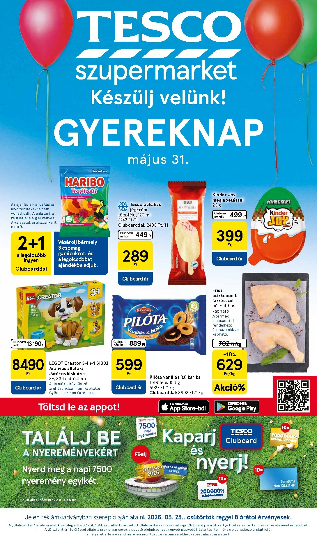 tesco - Tesco szupermarket hirdetmény a következő hétre csütörtöktől 2026.05.28.-tól szerdától 2026.06.03.-ig