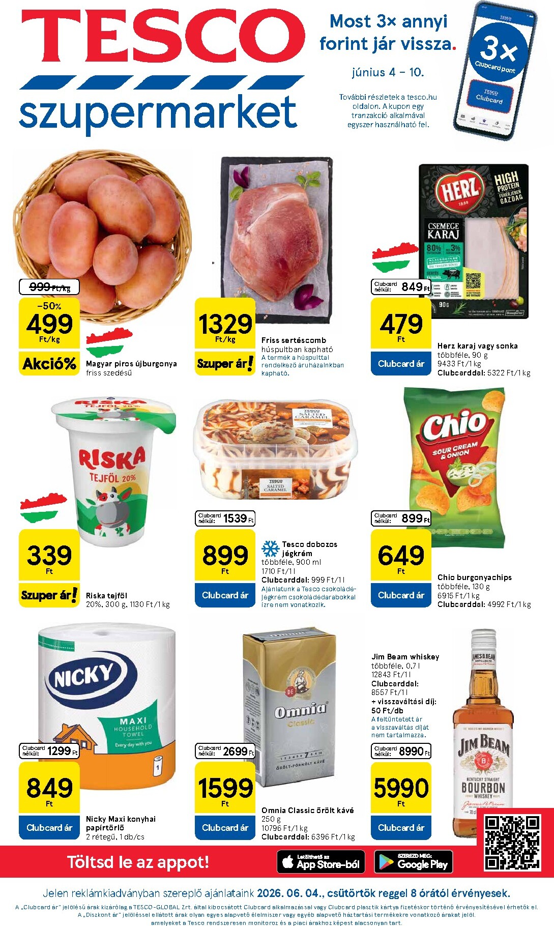 tesco - Tesco szupermarket hirdetmény a következő hétre csütörtöktől 2026.06.04.-tól szerdától 2026.06.10.-ig