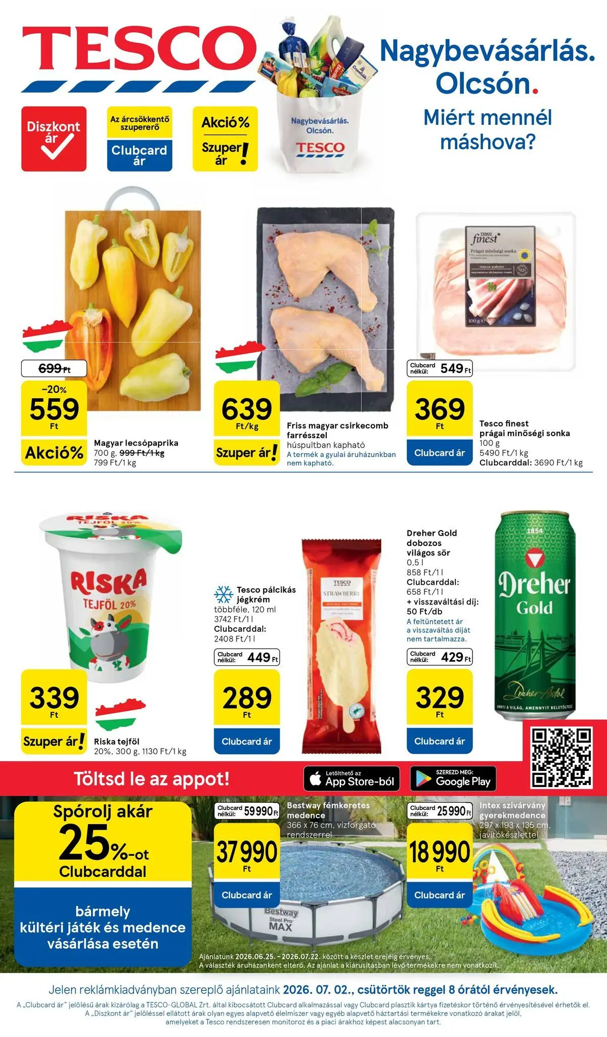 tesco - Aktuális Tesco szórólap érvényes csütörtöktől 2026.07.02.-től szerdától 2026.07.08.-ig