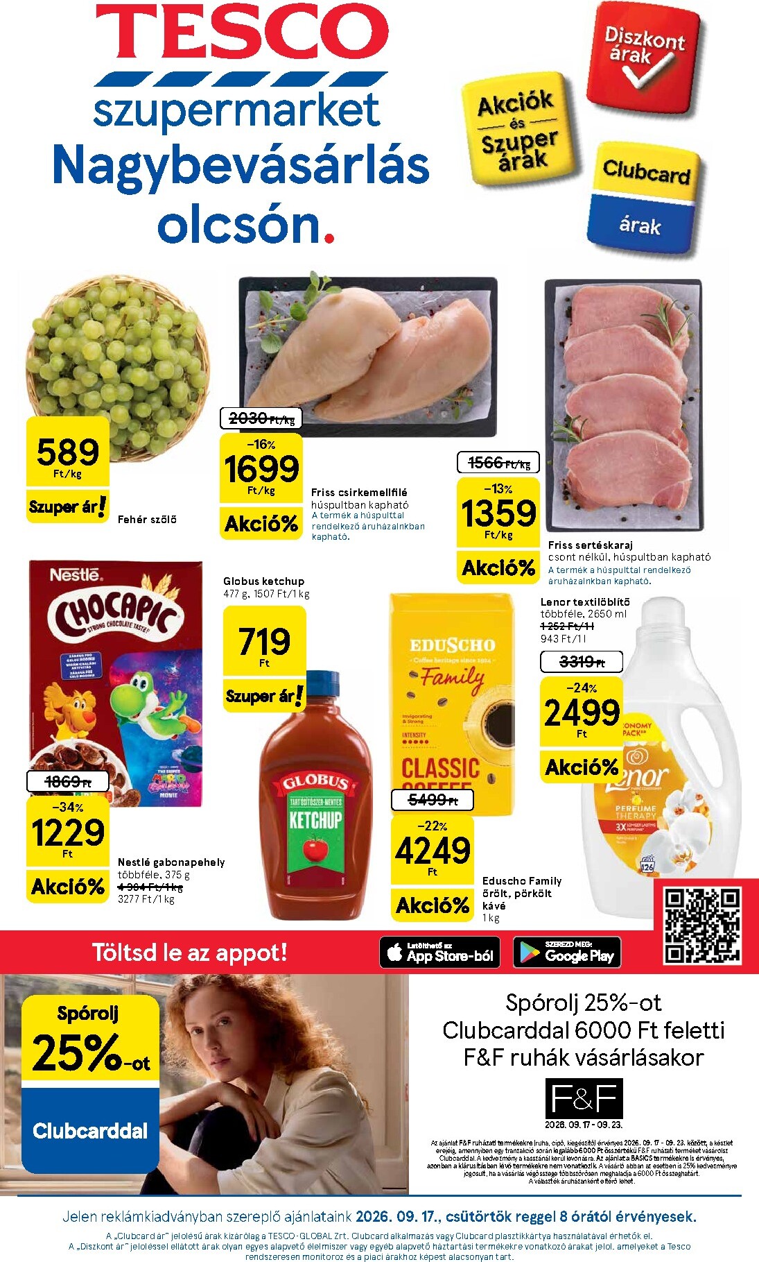 tesco - A jövőbeli Tesco szupermarket akciós újság csütörtöktől 2026.09.17.-tól szerdától 2026.09.23.-ig érvényes.