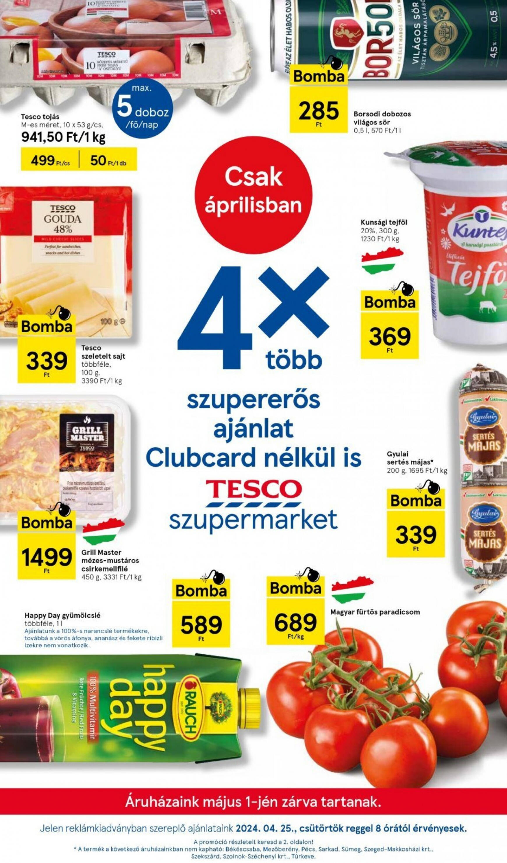 tesco - Aktuális újság Tesco szupermarket 04.25. - 05.01. - page: 1