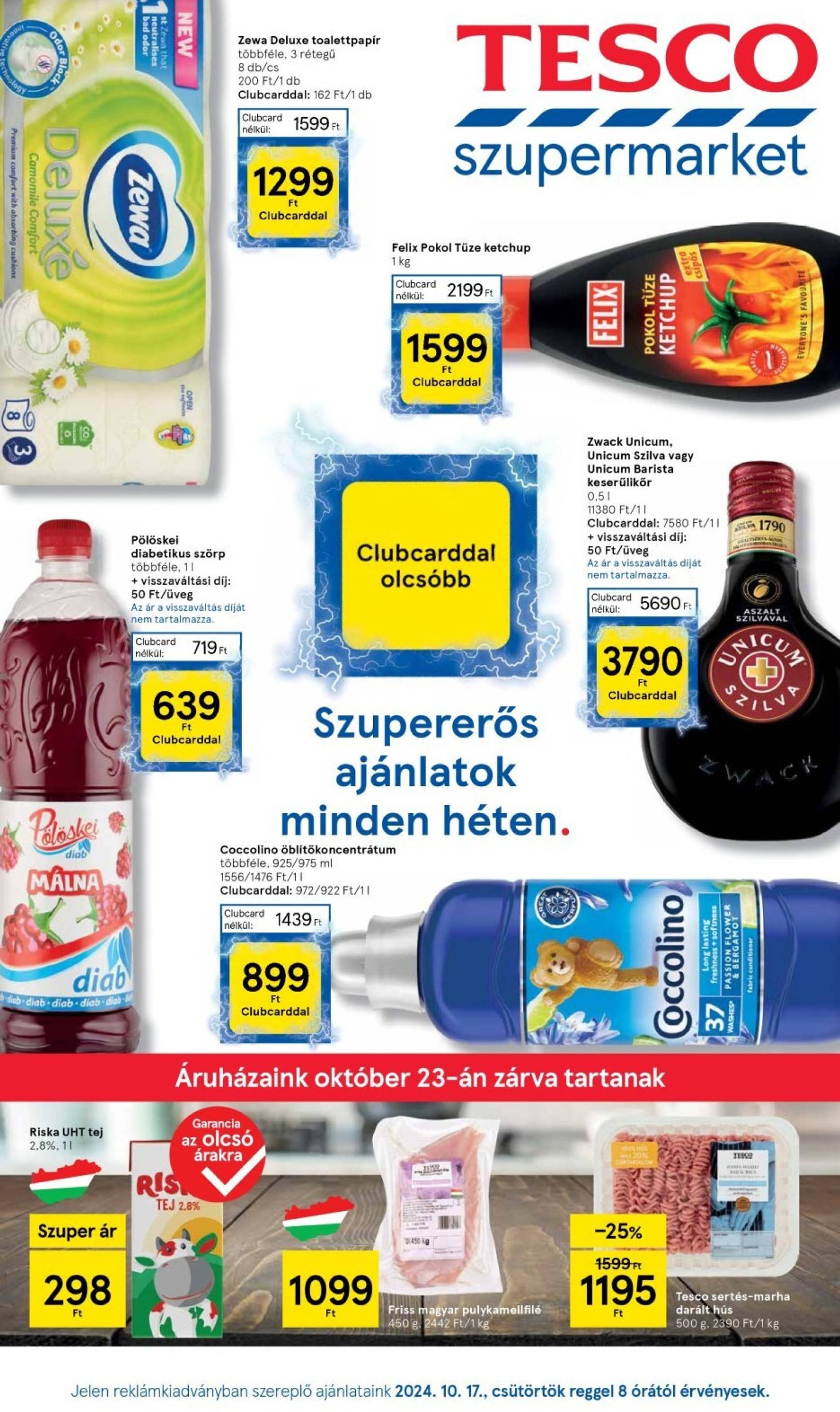 tesco - Tesco Szupermarket akciós újság, érvényes 10.17. - 10.23.