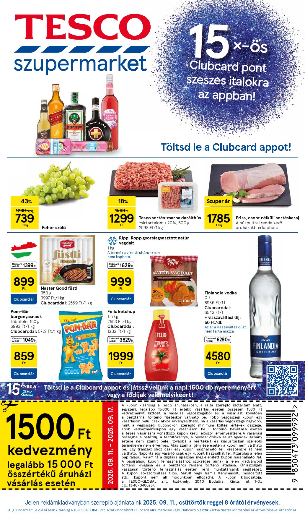tesco - Tesco szupermarket akciós újság, érvényes 09.11. - 09.17.