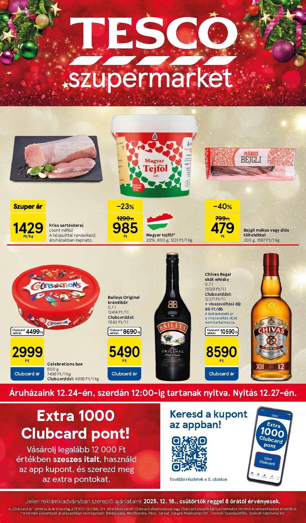 tesco - Tesco szupermarket akciós újság, érvényes 12.18. - 12.24.