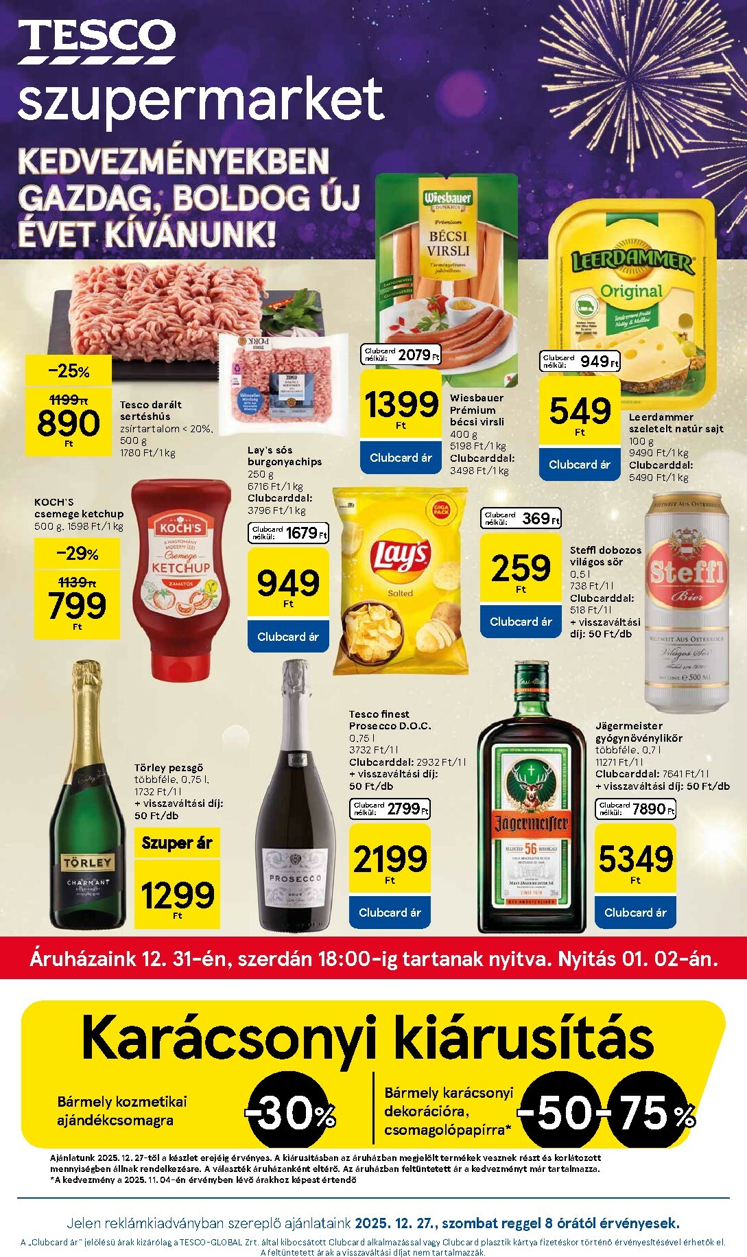 tesco - Tesco szupermarket akciós újság, érvényes 12.27. - 12.31.