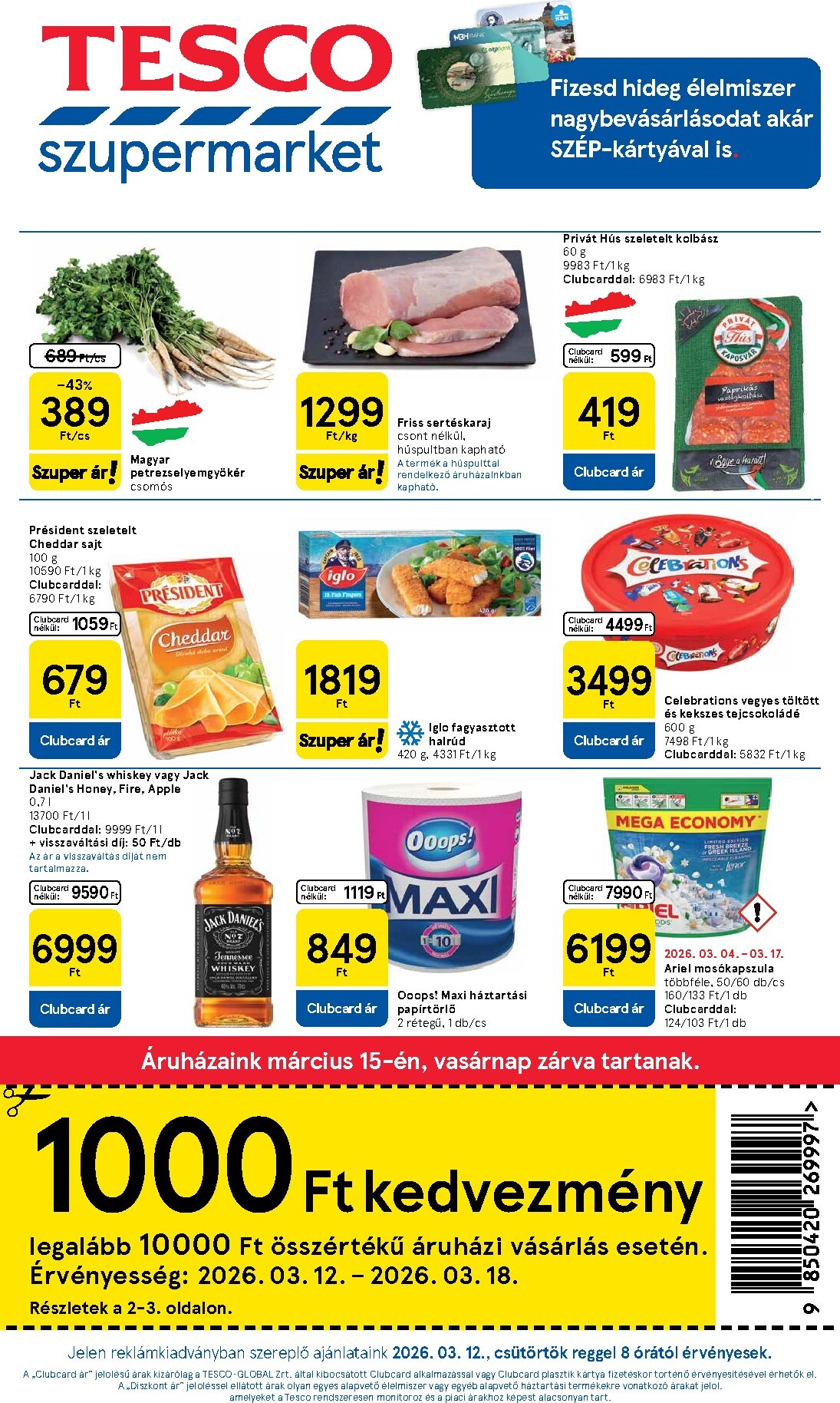 tesco - Tesco szupermarket akciós újság, érvényes 2026.03.12. - 2026.03.18.