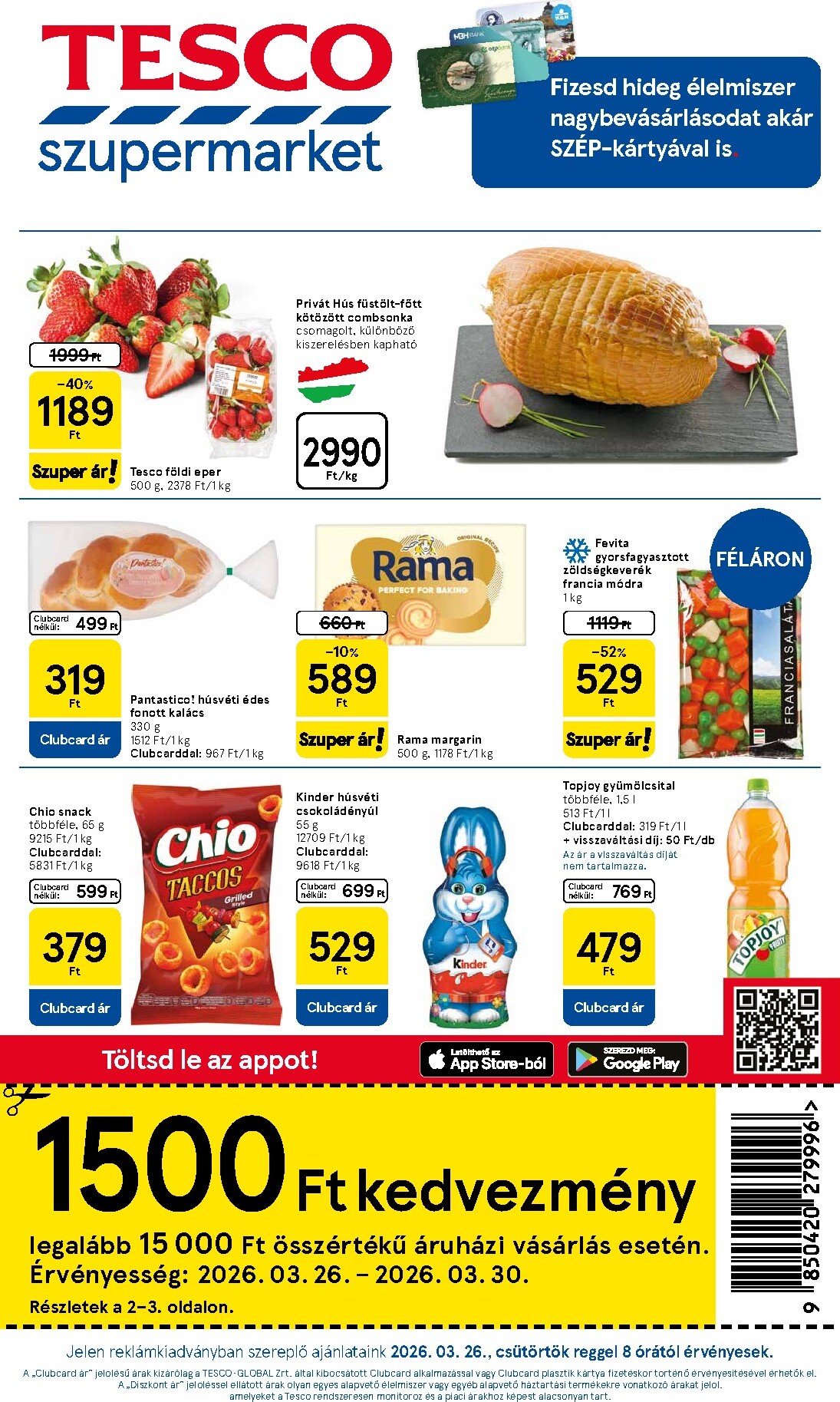 tesco - Tesco szupermarket akciós újság, érvényes 2026.03.26. - 2026.04.01. - page: 1