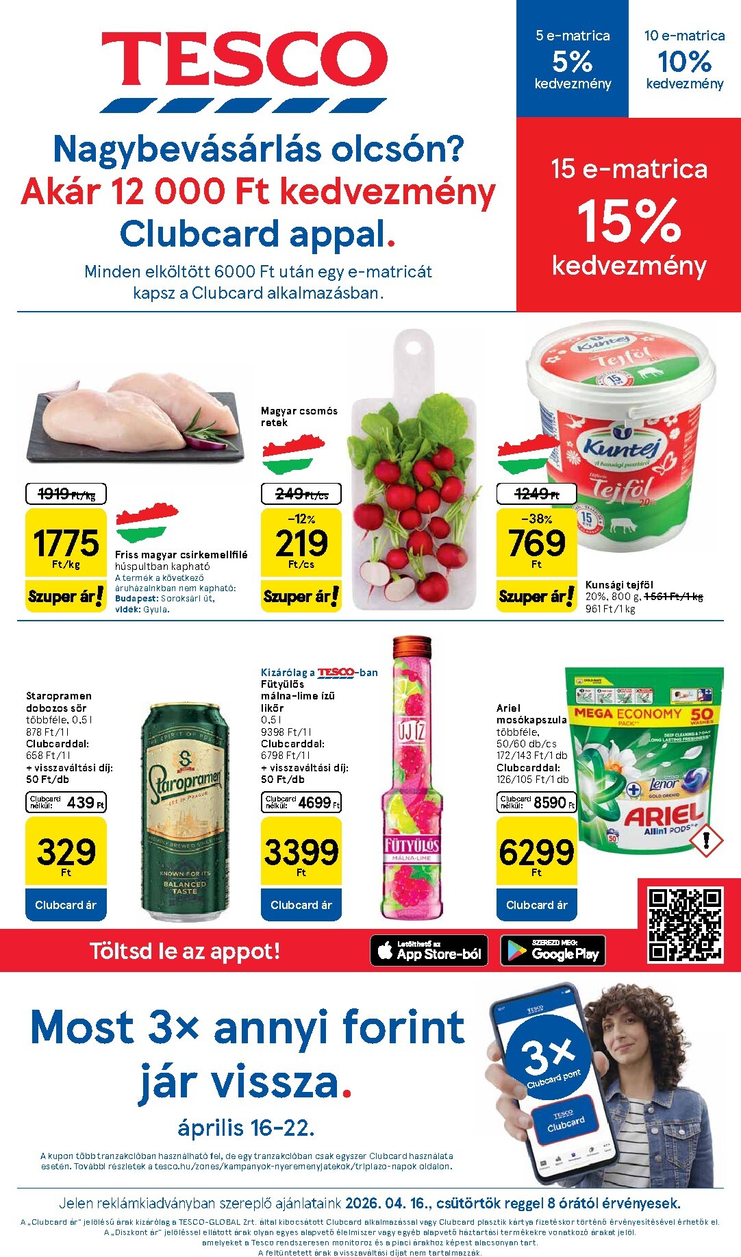 tesco - Tesco hirdetmény a következő hétre csütörtöktől 2026.04.16.-tól szerdától 2026.04.22.-ig