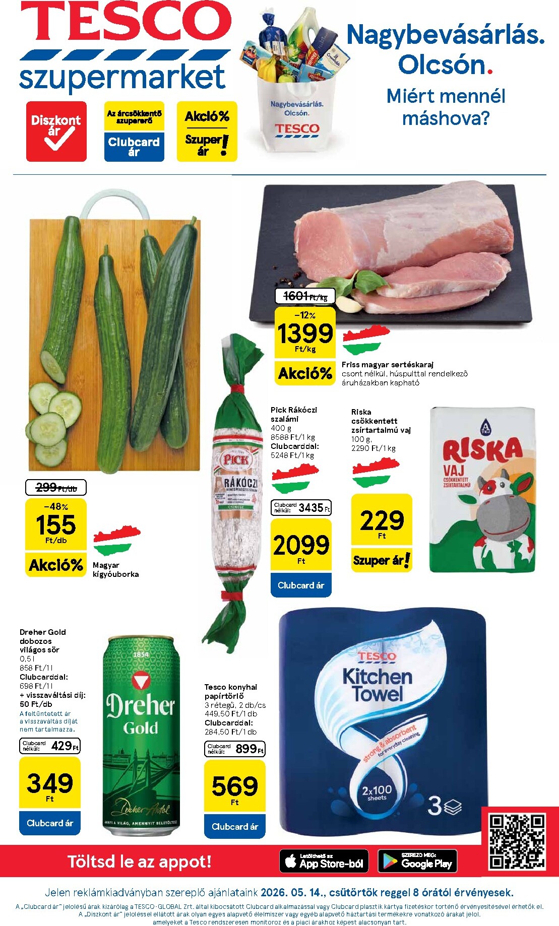 tesco - Tesco szupermarket hirdetmény a következő hétre csütörtöktől 2026.05.14.-tól szerdától 2026.05.20.-ig