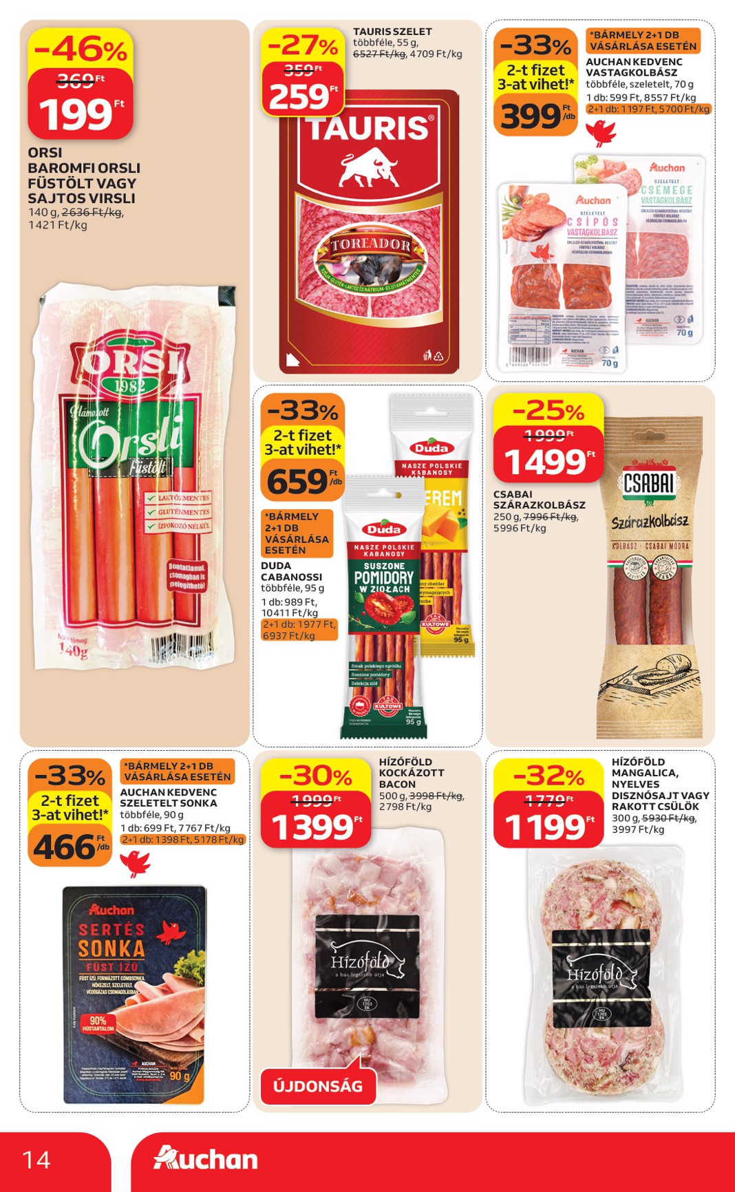 auchan - A jövőbeli Auchan Hipermarket akciós újság csütörtöktől 2026.05.21.-tól szerdától 2026.05.27.-ig érvényes. - page: 14
