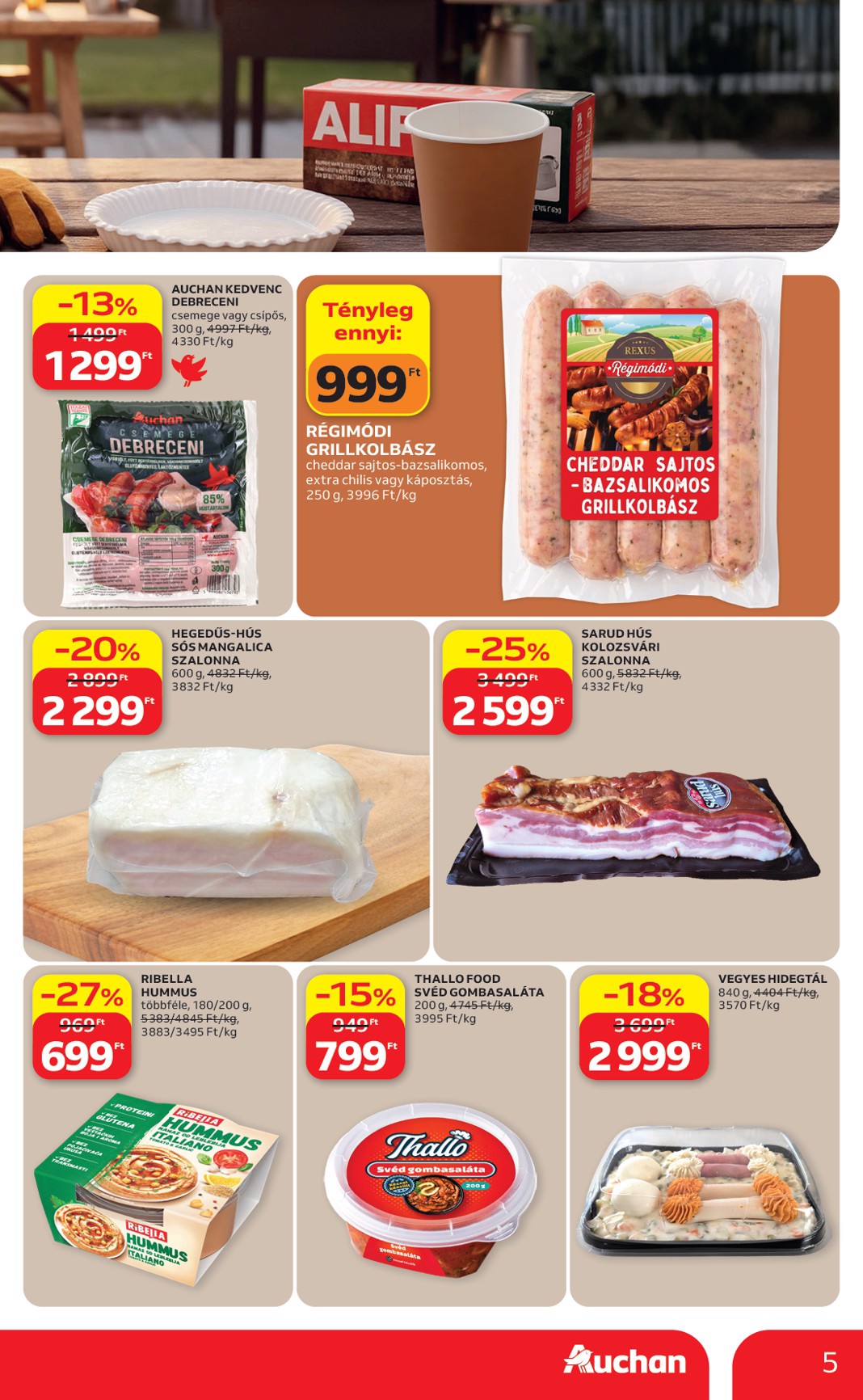 auchan - A jövőbeli Auchan - Grill Ajánlataink akciós újság csütörtöktől 2026.05.21.-tól szerdától 2026.06.03.-ig érvényes. - page: 5