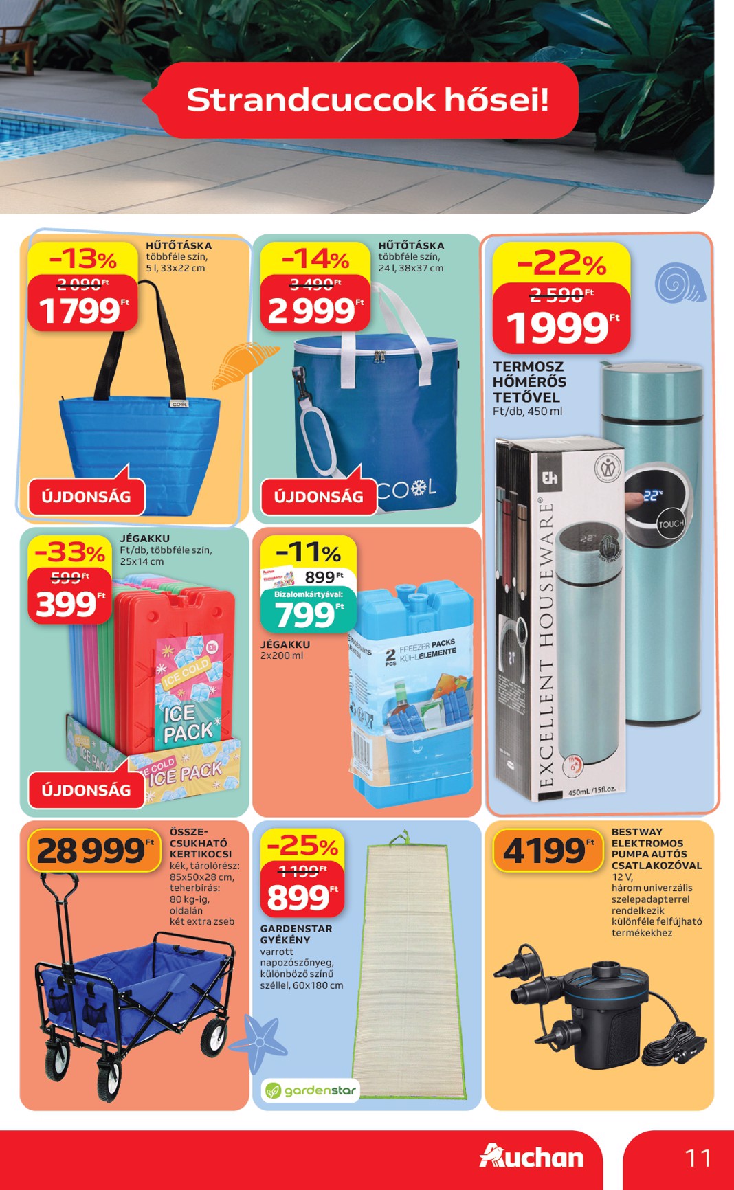 auchan - A jövőbeli Auchan Hipermarket - Strand katalógus akciós újság csütörtöktől 2026.05.28.-tól szerdától 2026.06.10.-ig érvényes. - page: 11