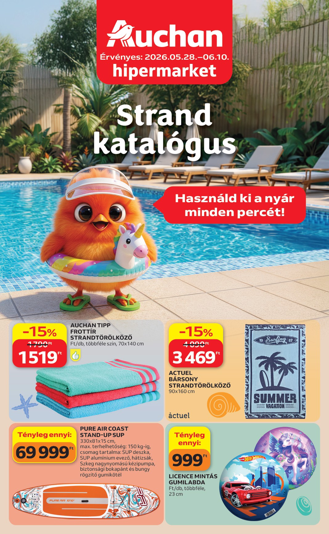 auchan - A jövőbeli Auchan Hipermarket - Strand katalógus akciós újság csütörtöktől 2026.05.28.-tól szerdától 2026.06.10.-ig érvényes.
