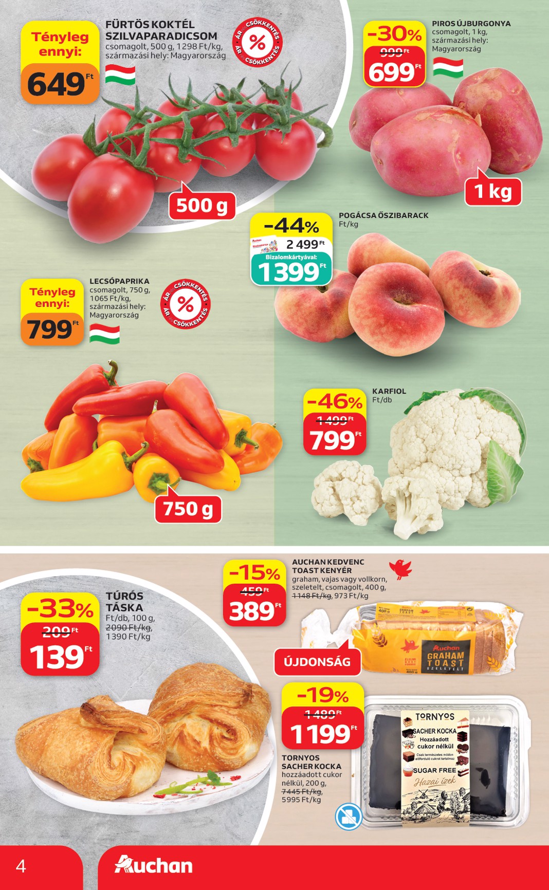 auchan - A jövőbeli Auchan szupermarket akciós újság csütörtöktől 2026.05.28.-tól szerdától 2026.06.03.-ig érvényes. - page: 4