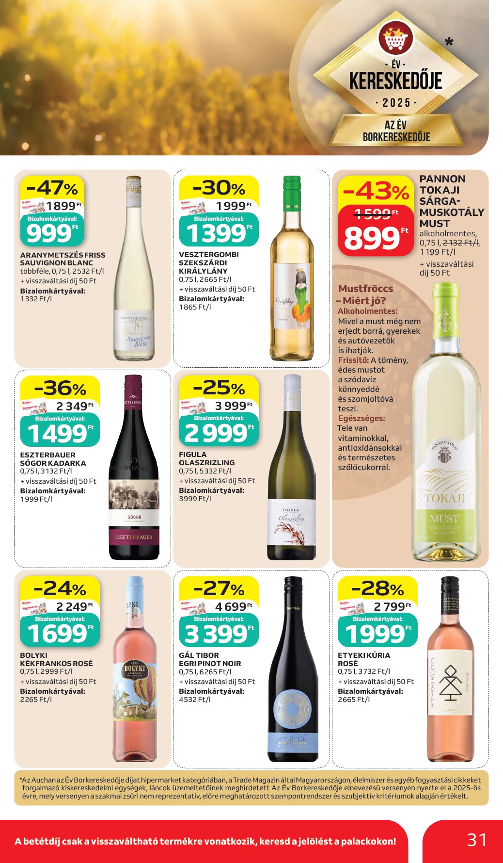 auchan - A jövőbeli Auchan hipermarket akciós újság csütörtöktől 2026.05.28.-tól szerdától 2026.06.03.-ig érvényes. - page: 31