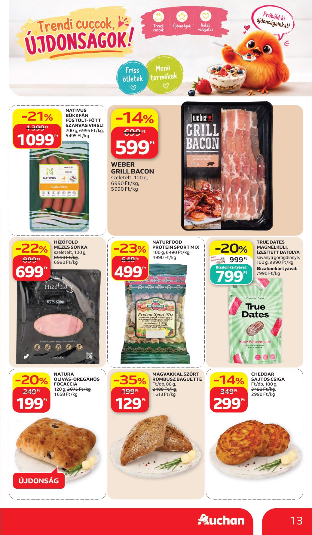 auchan - A jövőbeli Auchan hipermarket akciós újság csütörtöktől 2026.05.28.-tól szerdától 2026.06.03.-ig érvényes. - page: 13