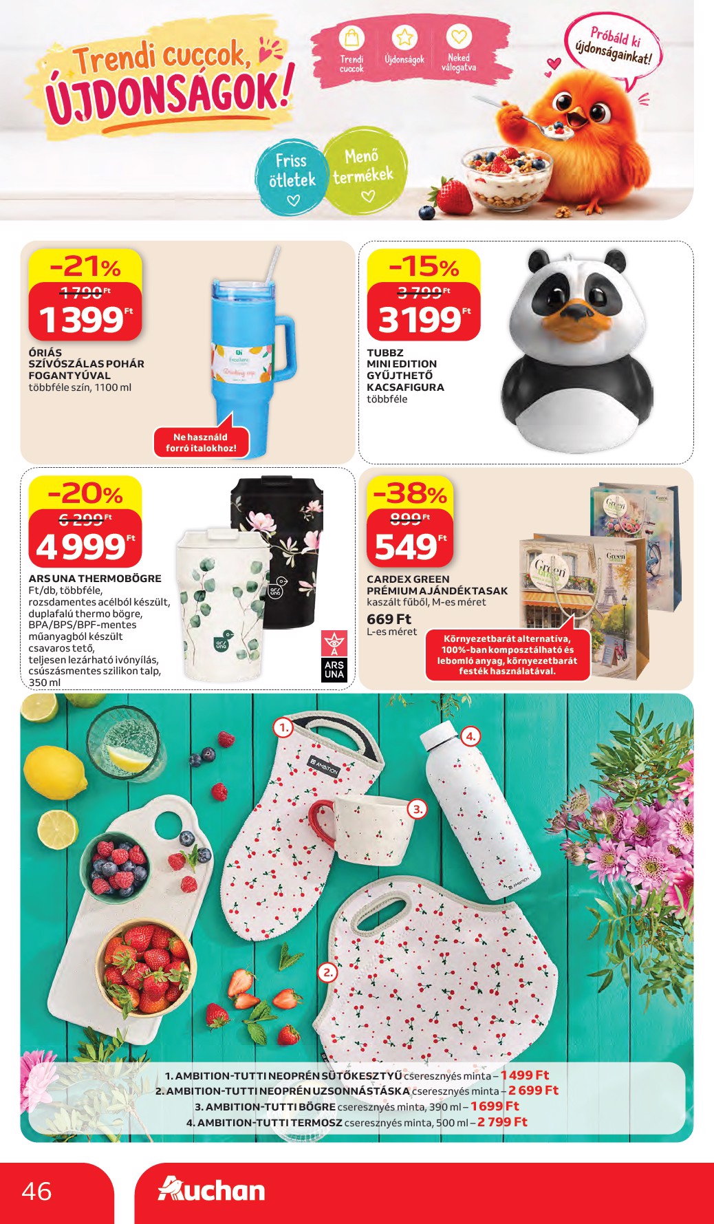 auchan - A jövőbeli Auchan hipermarket akciós újság csütörtöktől 2026.05.28.-tól szerdától 2026.06.03.-ig érvényes. - page: 46
