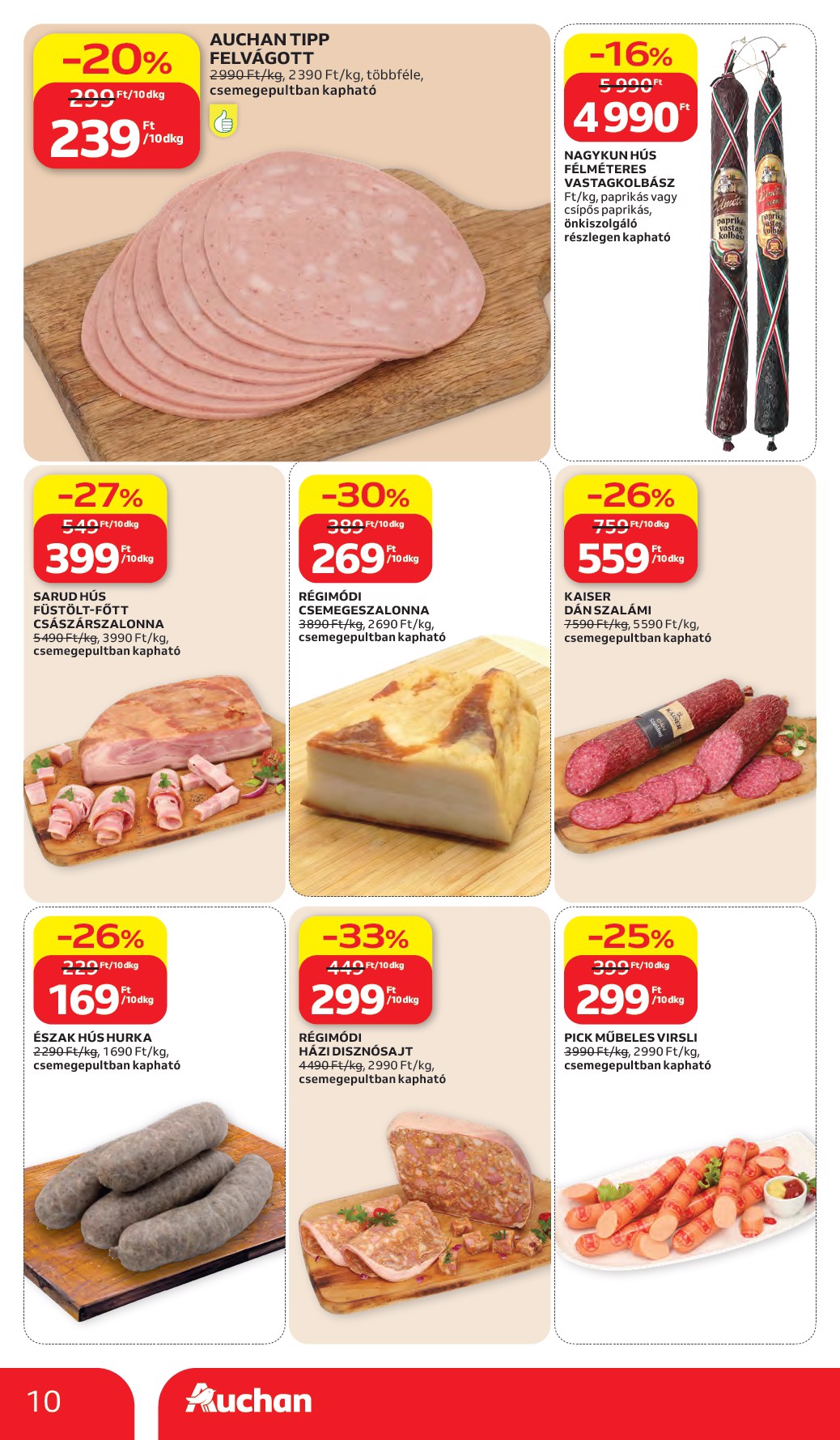 auchan - A jövőbeli Auchan hipermarket akciós újság csütörtöktől 2026.05.28.-tól szerdától 2026.06.03.-ig érvényes. - page: 10