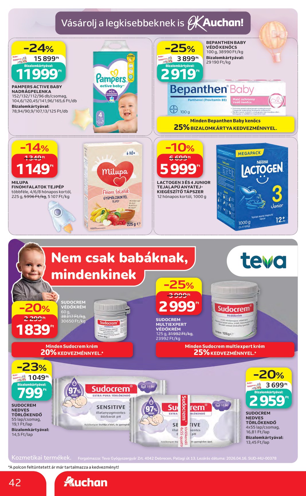 auchan - A jövőbeli Auchan hipermarket akciós újság csütörtöktől 2026.06.04.-tól szerdától 2026.06.10.-ig érvényes. - page: 42