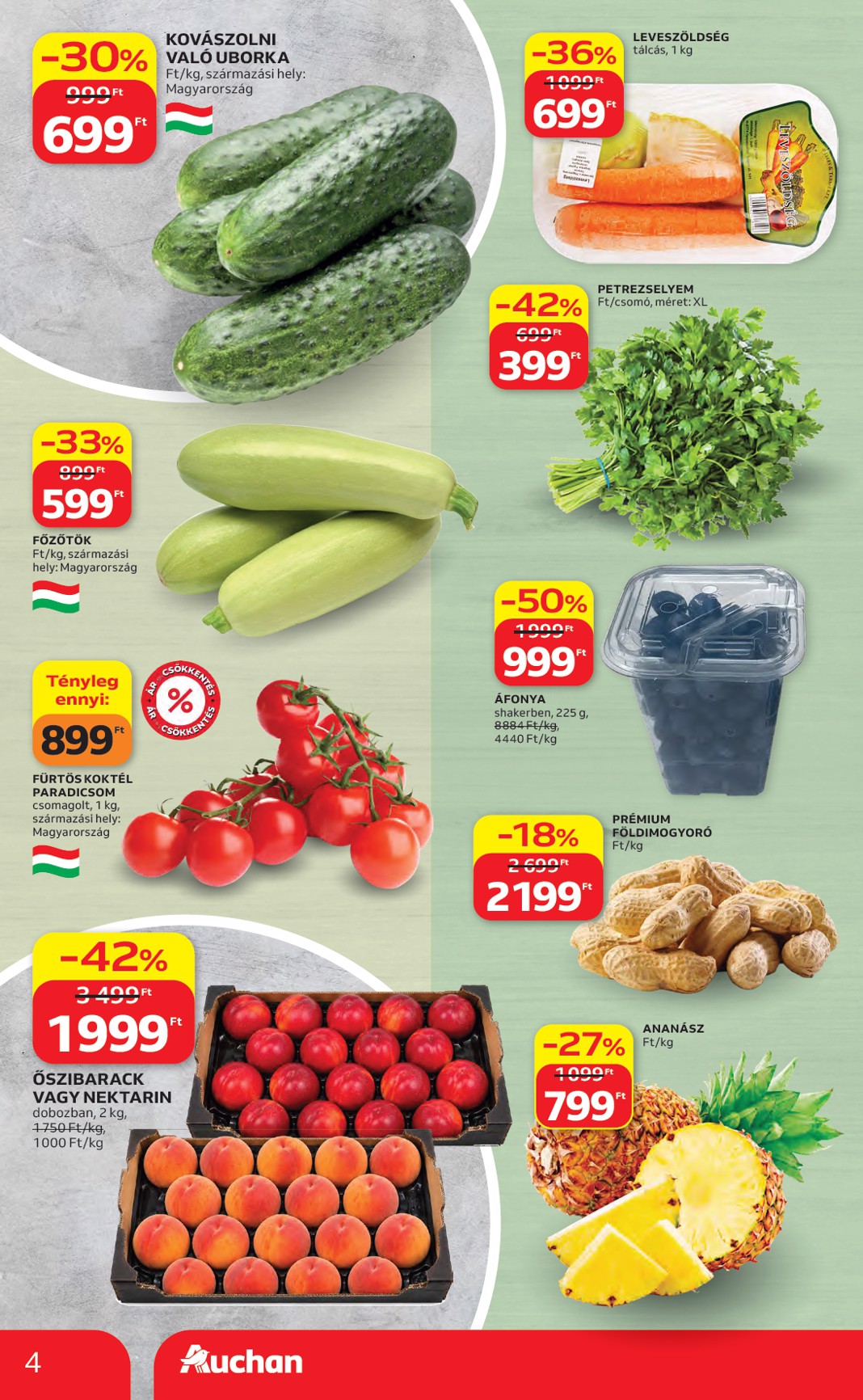 auchan - A jövőbeli Auchan hipermarket akciós újság csütörtöktől 2026.06.04.-tól szerdától 2026.06.10.-ig érvényes. - page: 4