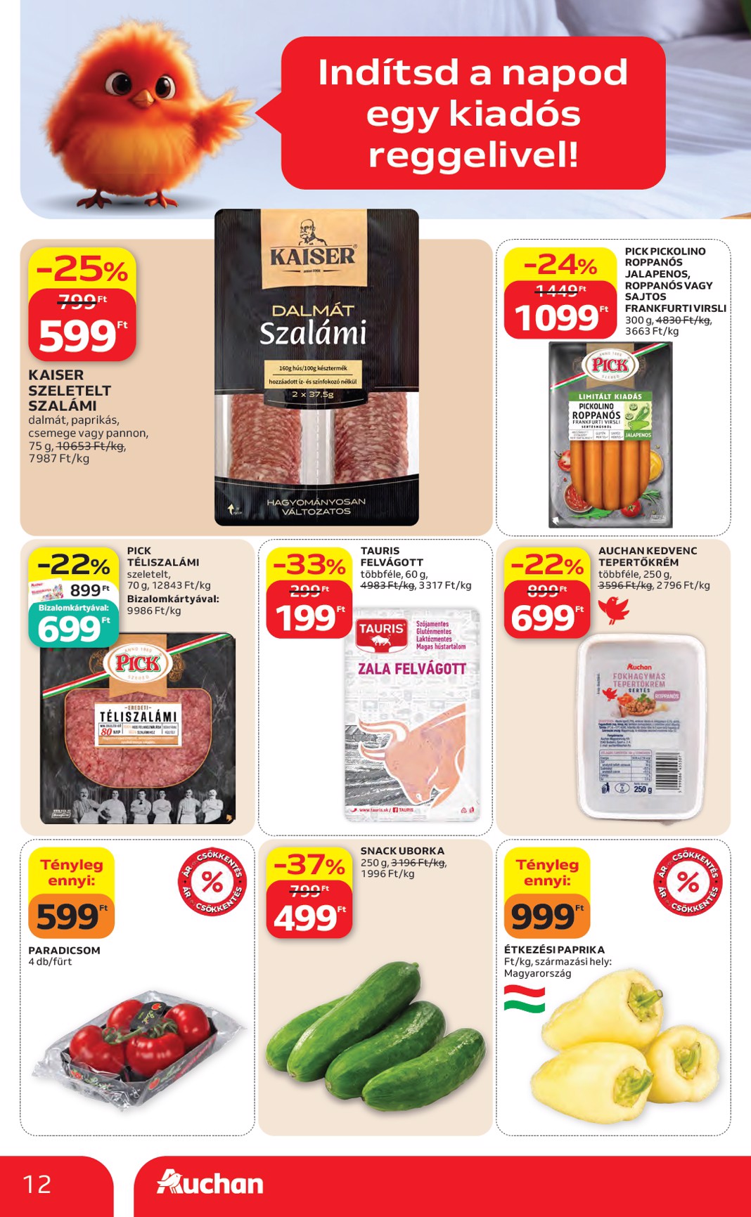 auchan - A jövőbeli Auchan hipermarket akciós újság csütörtöktől 2026.06.04.-tól szerdától 2026.06.10.-ig érvényes. - page: 12