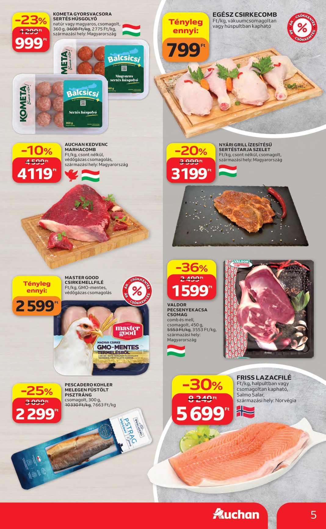 auchan - A jövőbeli Auchan hipermarket akciós újság csütörtöktől 2026.06.04.-tól szerdától 2026.06.10.-ig érvényes. - page: 5