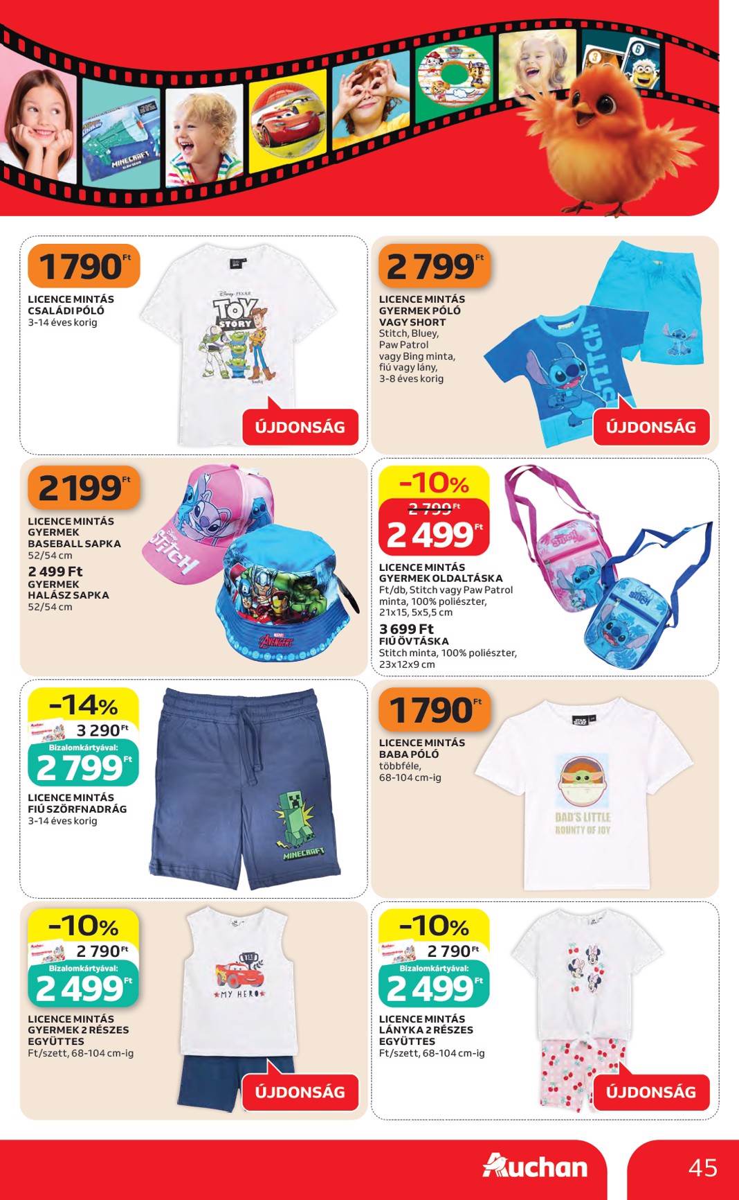 auchan - A jövőbeli Auchan hipermarket akciós újság csütörtöktől 2026.06.04.-tól szerdától 2026.06.10.-ig érvényes. - page: 45