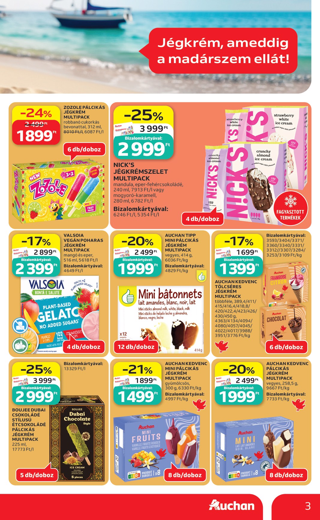 auchan - Aktuális Auchan Hipermarket - Jégkrém ajánlataink szórólap érvényes csütörtöktől 2026.06.18.-től szerdától 2026.06.24.-ig - page: 3