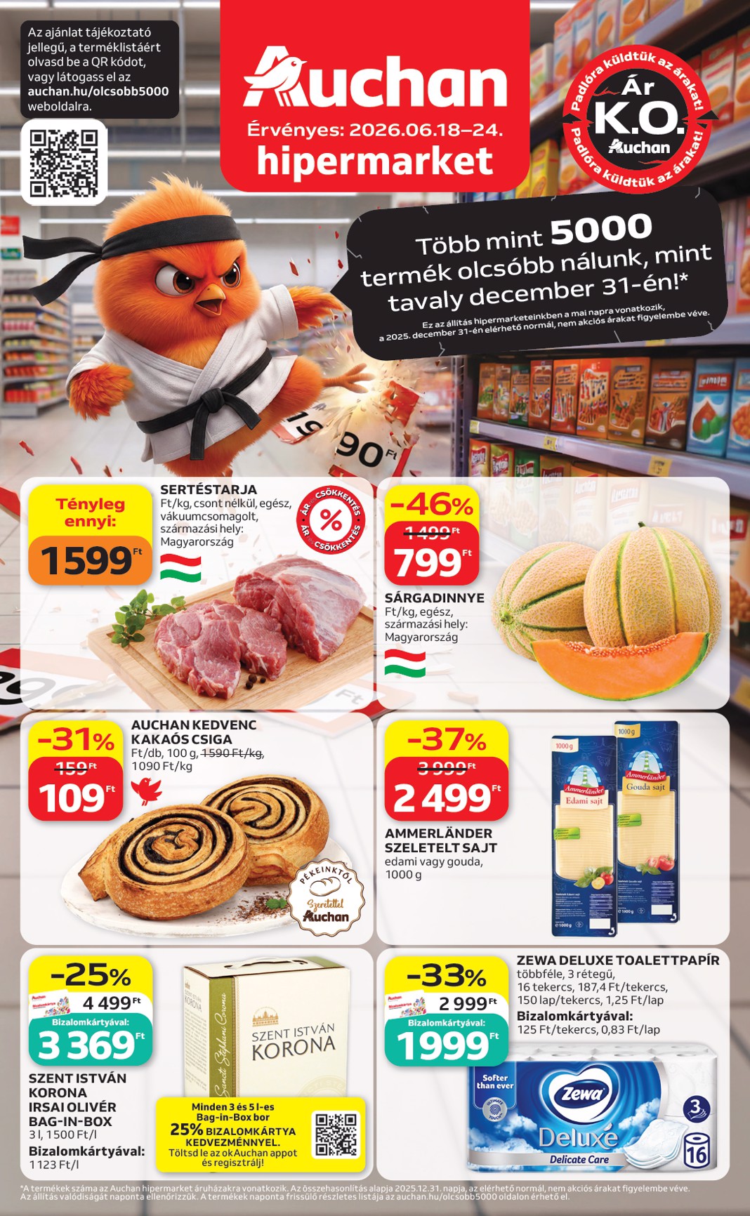 auchan - Aktuális Auchan Hipermarket szórólap érvényes csütörtöktől 2026.06.18.-től szerdától 2026.06.24.-ig