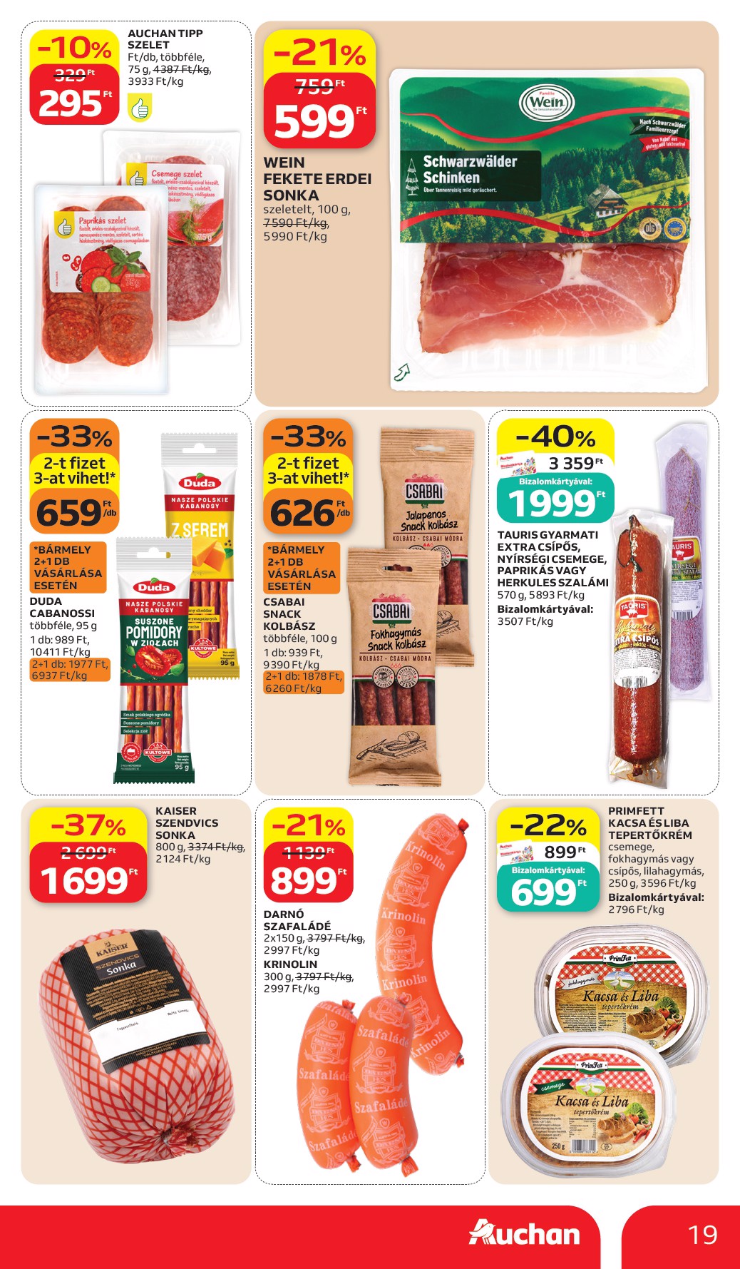 auchan - A jövőbeli Auchan Hipermarket akciós újság csütörtöktől 2026.07.02.-tól szerdától 2026.07.08.-ig érvényes. - page: 19