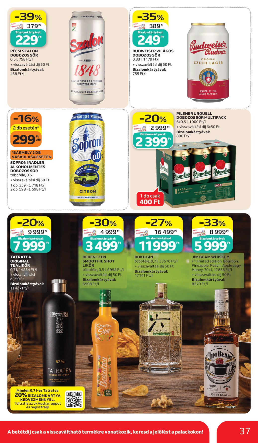 auchan - A jövőbeli Auchan Hipermarket akciós újság csütörtöktől 2026.07.02.-tól szerdától 2026.07.08.-ig érvényes. - page: 37