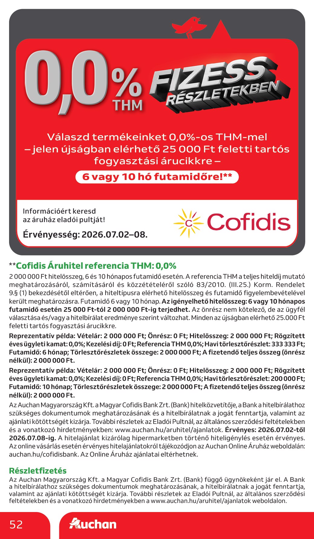 auchan - A jövőbeli Auchan Hipermarket akciós újság csütörtöktől 2026.07.02.-tól szerdától 2026.07.08.-ig érvényes. - page: 52