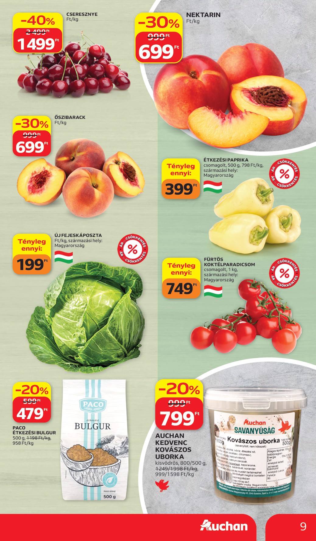 auchan - A jövőbeli Auchan Hipermarket akciós újság csütörtöktől 2026.07.02.-tól szerdától 2026.07.08.-ig érvényes. - page: 9