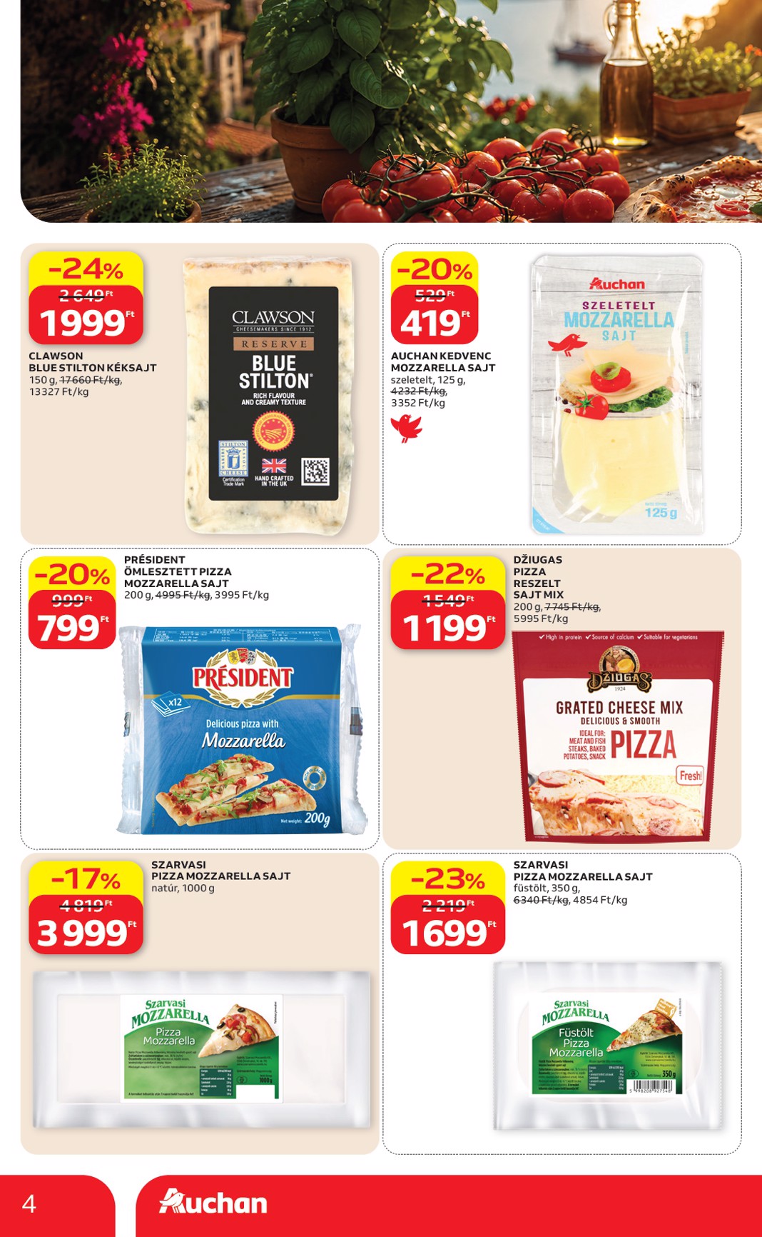 auchan - A jövőbeli Auchan Hipermarket - A Nagy Pizza Párbaj akciós újság csütörtöktől 2026.07.09.-tól szerdától 2026.07.15.-ig érvényes. - page: 4
