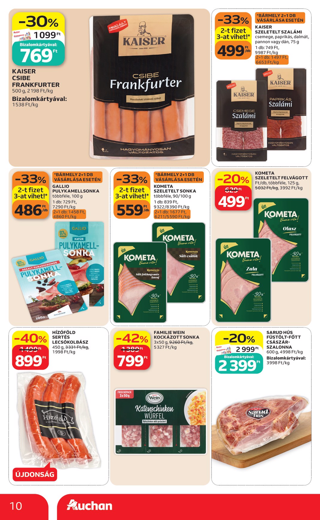 auchan - A jövőbeli Auchan Hipermarket akciós újság csütörtöktől 2026.07.09.-tól szerdától 2026.07.15.-ig érvényes. - page: 10