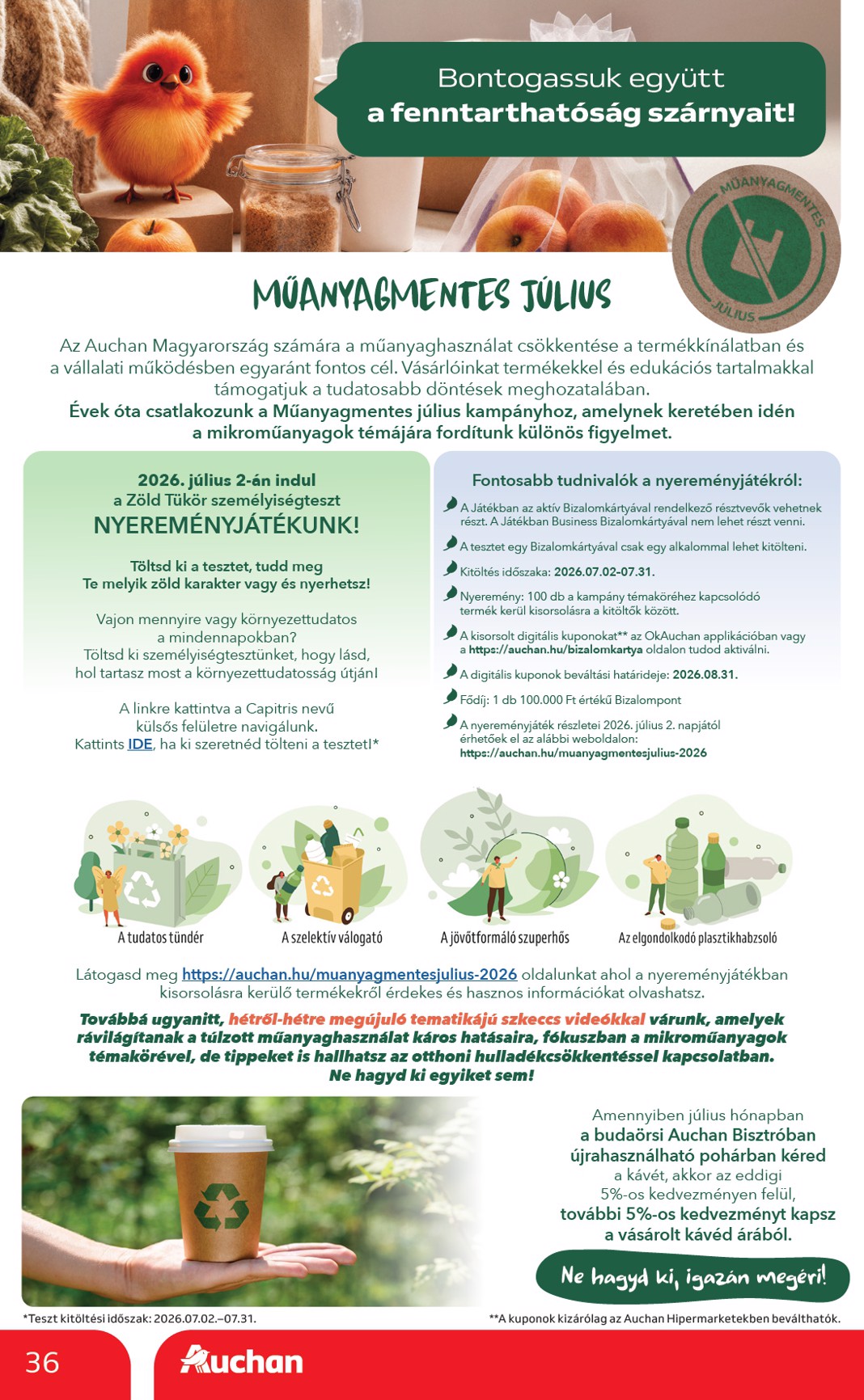 auchan - A jövőbeli Auchan Hipermarket akciós újság csütörtöktől 2026.07.09.-tól szerdától 2026.07.15.-ig érvényes. - page: 36