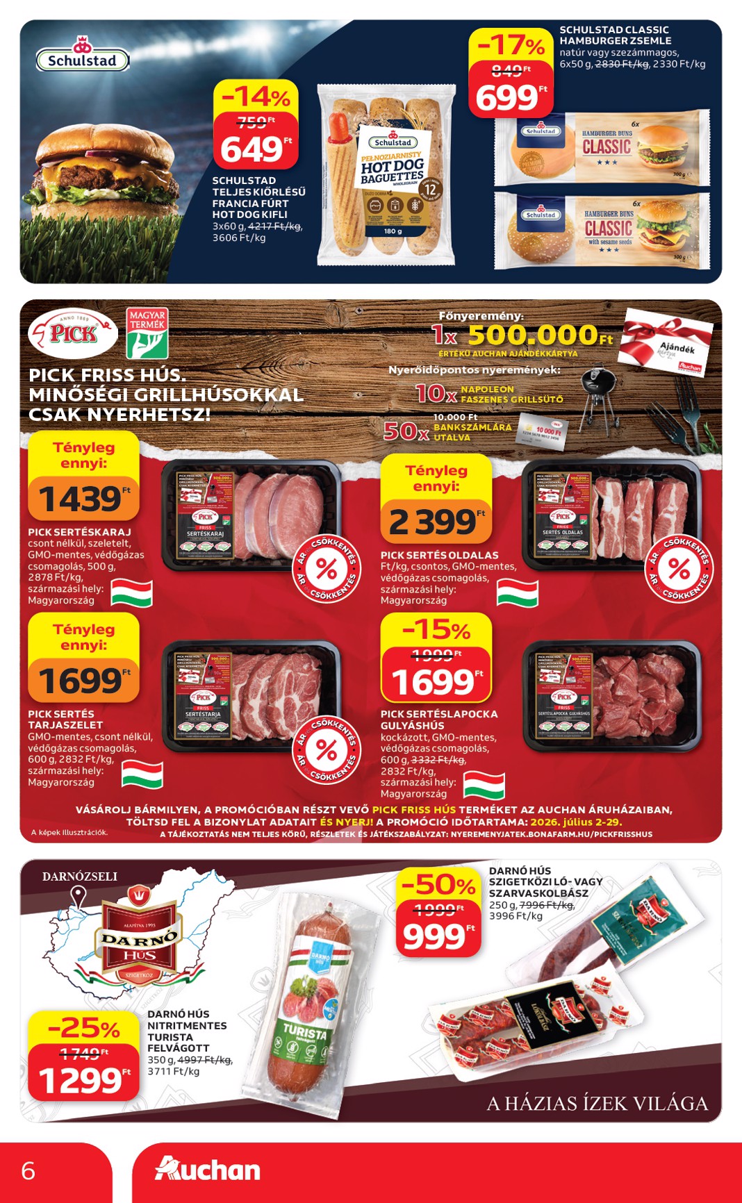 auchan - A jövőbeli Auchan Hipermarket akciós újság csütörtöktől 2026.07.09.-tól szerdától 2026.07.15.-ig érvényes. - page: 6