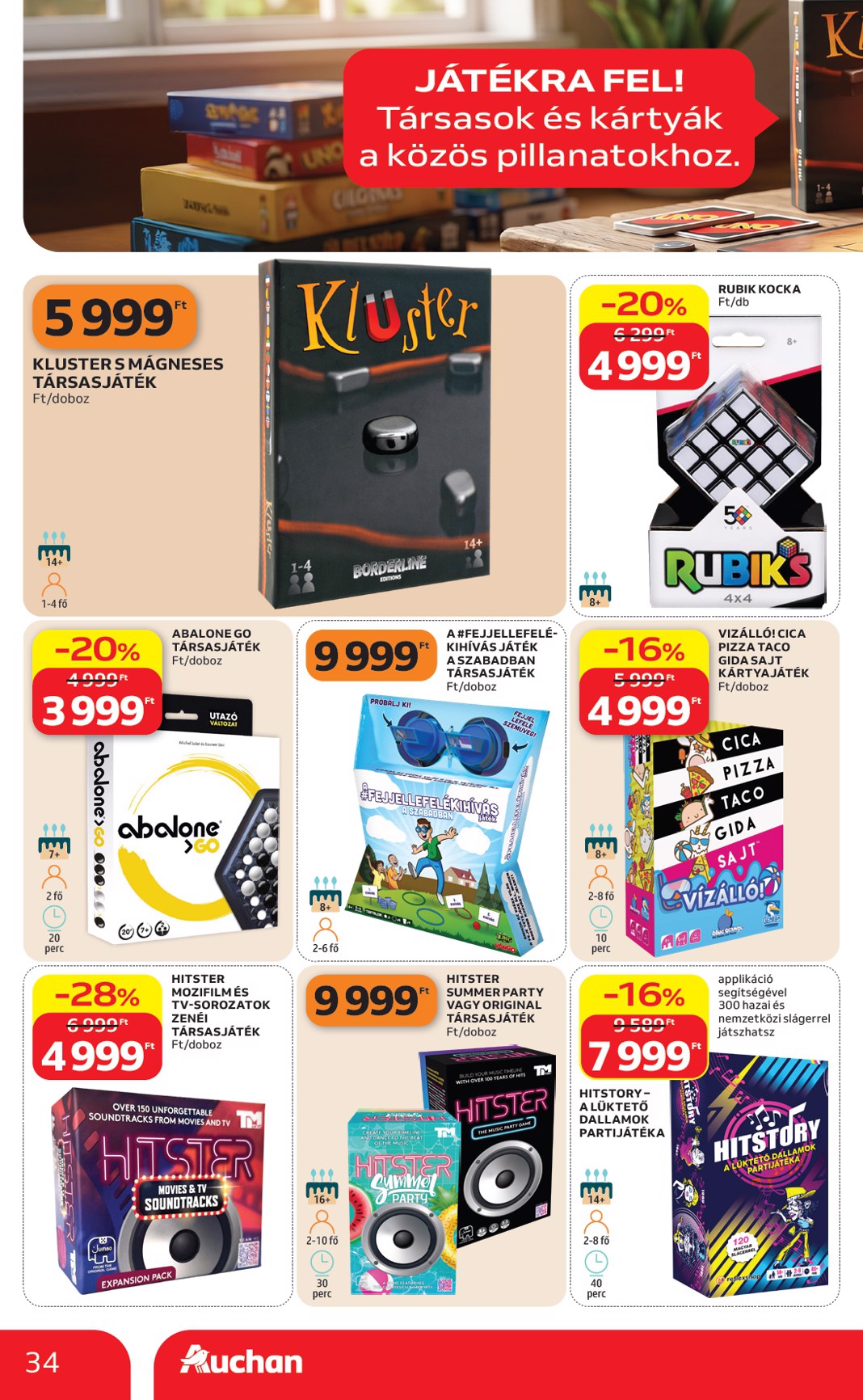 auchan - A jövőbeli Auchan Hipermarket akciós újság csütörtöktől 2026.07.09.-tól szerdától 2026.07.15.-ig érvényes. - page: 34