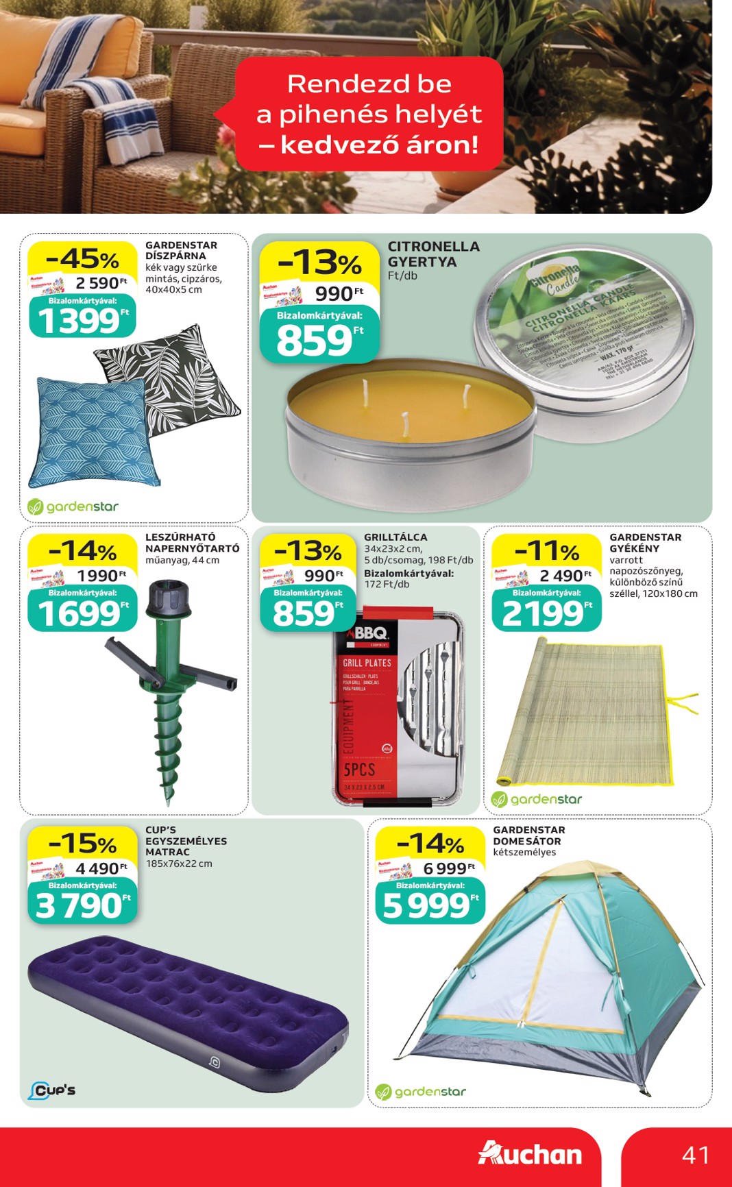 auchan - A jövőbeli Auchan Hipermarket akciós újság csütörtöktől 2026.07.09.-tól szerdától 2026.07.15.-ig érvényes. - page: 41