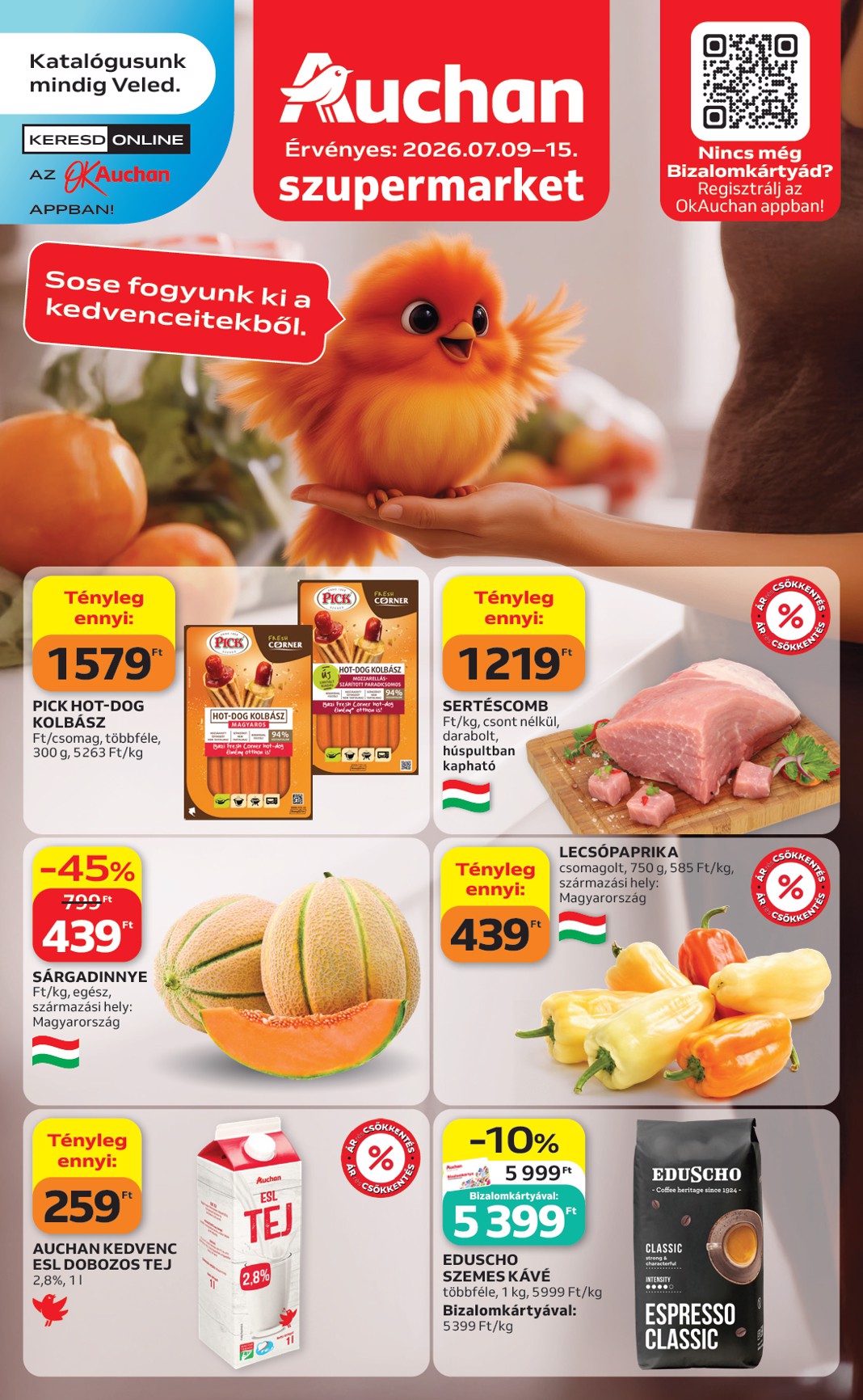 auchan - A jövőbeli Auchan szupermarket akciós újság csütörtöktől 2026.07.09.-tól szerdától 2026.07.15.-ig érvényes. - page: 1