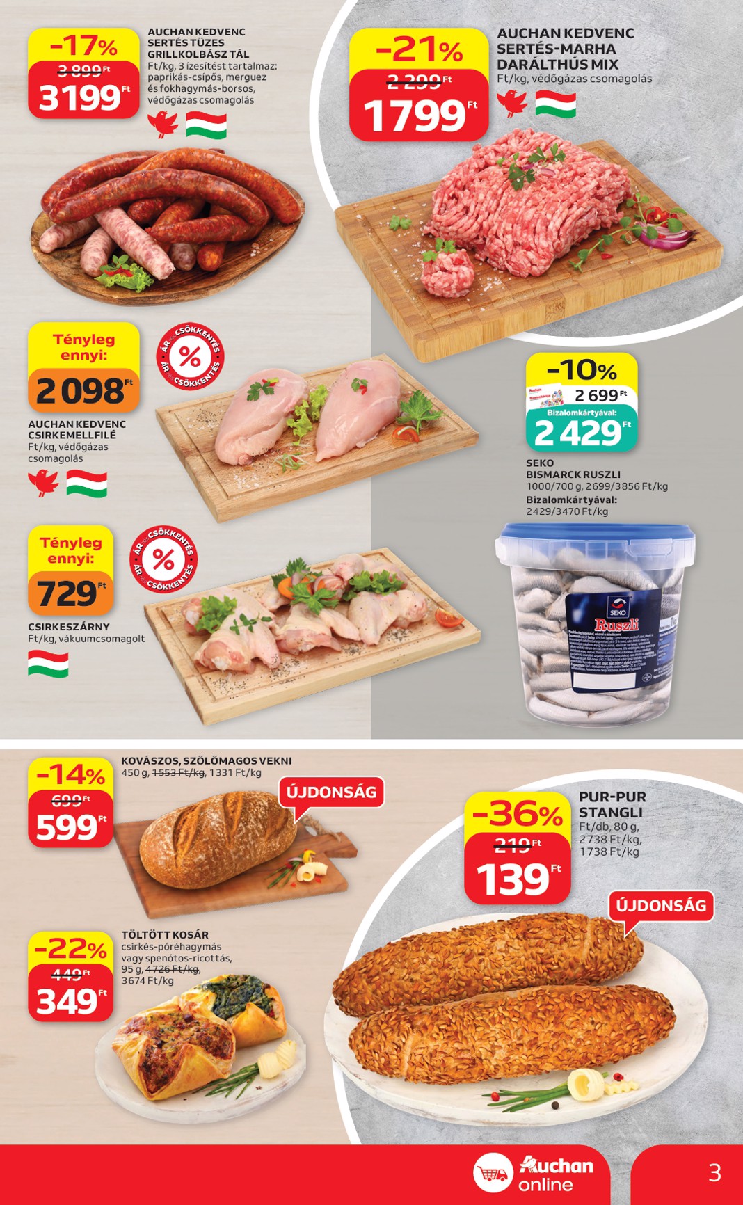 auchan - A jövőbeli Auchan szupermarket akciós újság csütörtöktől 2026.07.09.-tól szerdától 2026.07.15.-ig érvényes. - page: 3