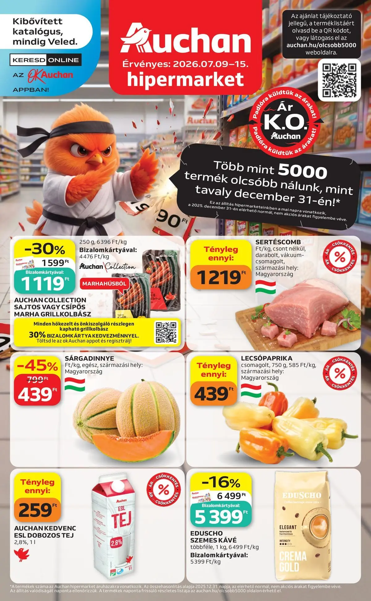 auchan - Aktuális Auchan szórólap érvényes csütörtöktől 2026.07.09.-től szerdától 2026.07.15.-ig