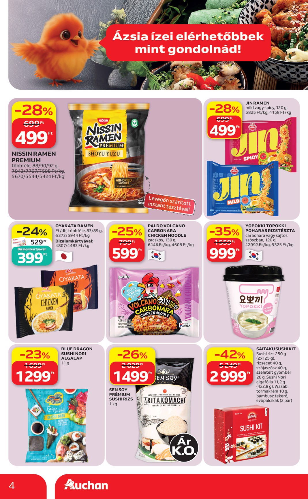 auchan - A jövőbeli Auchan Hipermarket - Ázsiai ajánlataink akciós újság csütörtöktől 2026.07.16.-tól szerdától 2026.07.22.-ig érvényes. - page: 4