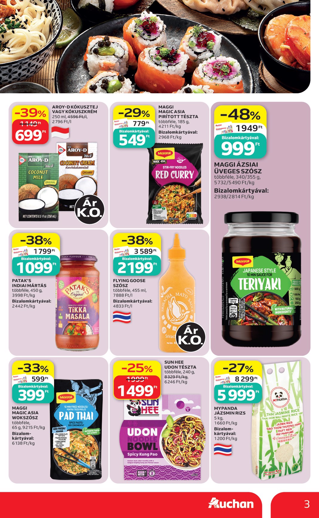 auchan - A jövőbeli Auchan Hipermarket - Ázsiai ajánlataink akciós újság csütörtöktől 2026.07.16.-tól szerdától 2026.07.22.-ig érvényes. - page: 3