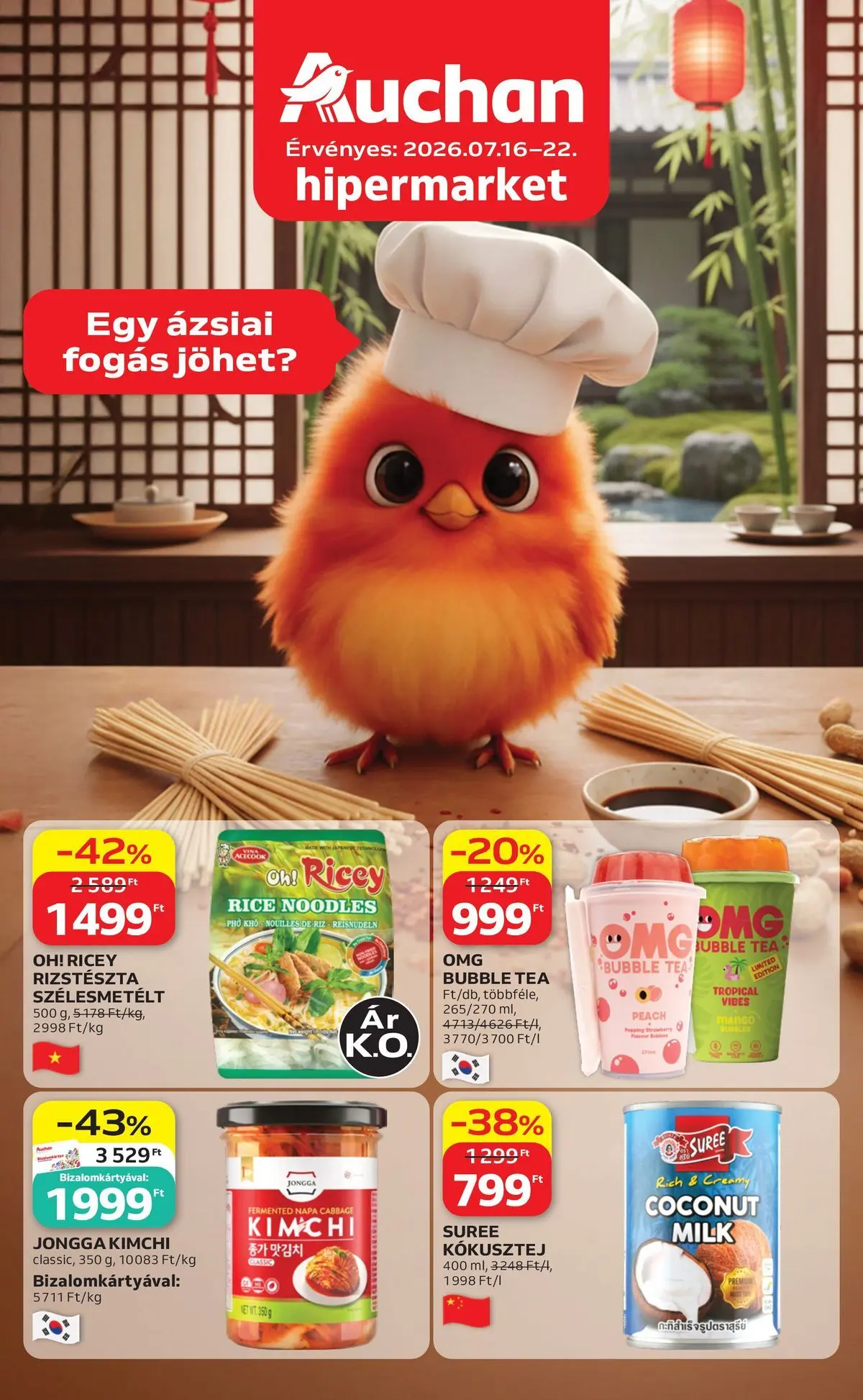auchan - Aktuális Auchan szórólap érvényes csütörtöktől 2026.07.16.-től szerdától 2026.07.22.-ig - page: 1