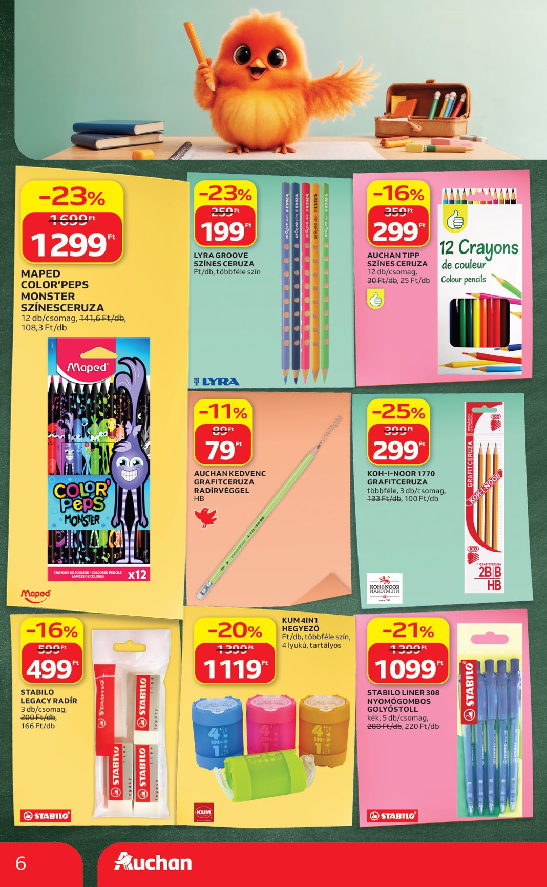 auchan - A jövőbeli Auchan - Iskolakezdés ajánlataink akciós újság csütörtöktől 2026.07.23.-tól szerdától 2026.07.29.-ig érvényes. - page: 6