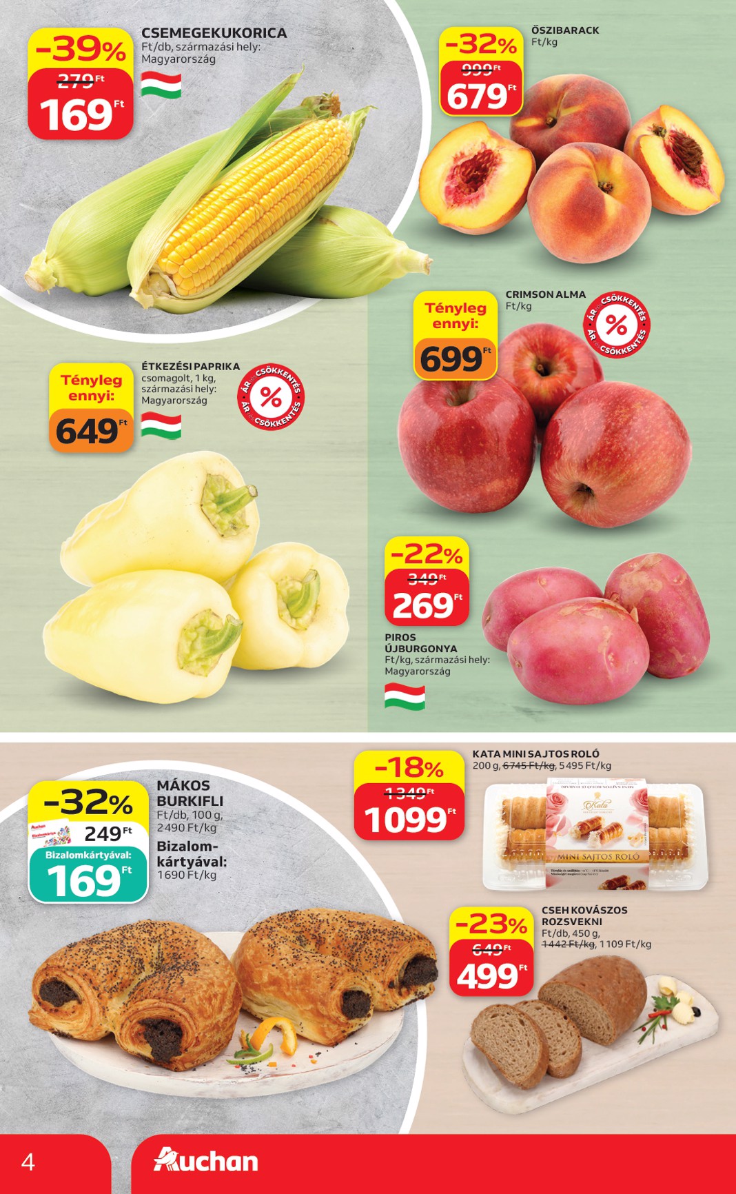 auchan - A jövőbeli Auchan - Heti Szupermarket ajánlataink - Szupermarket akciós újság szerdától 2026.07.22.-tól szerdától 2026.07.29.-ig érvényes. - page: 4