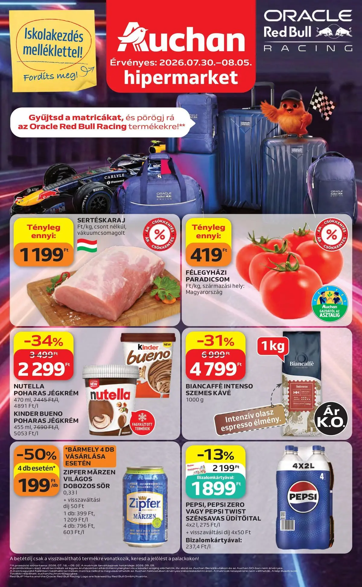 auchan - Aktuális Auchan Hipermarket szórólap érvényes csütörtöktől 2026.07.30.-től szerdától 2026.08.05.-ig